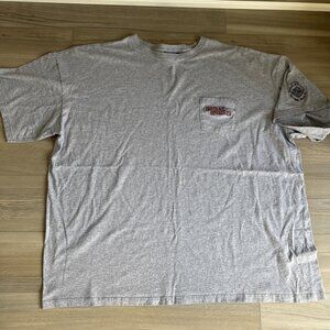 Vintage Made In USA Harley Davidson Pocket‎ Shirt Gray Grey 6XL Daytona Beach